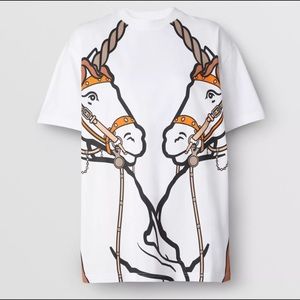 Burberry Unicorn Print Cotton Oversized T-shirt
